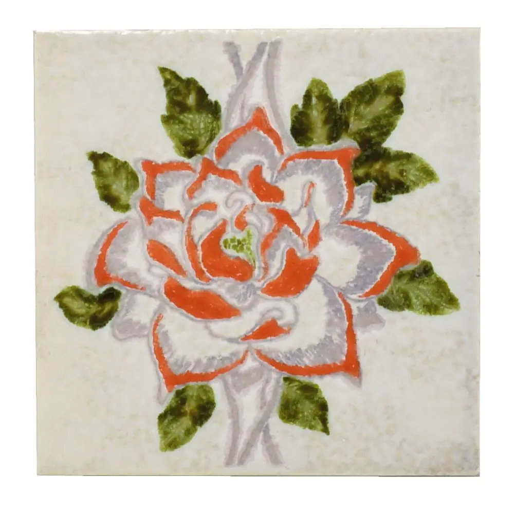 Wandfliese Dekor Servais E2958 greige grün rot 15x15 cm