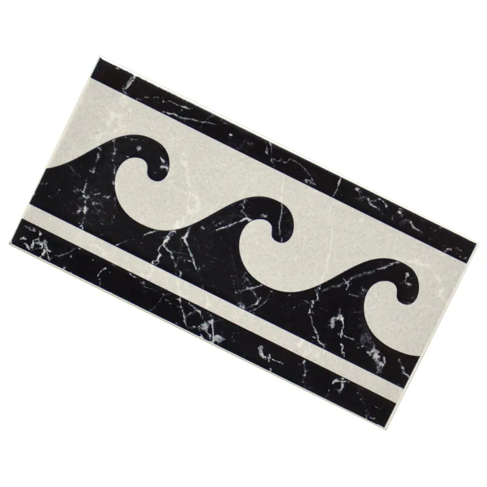 Bordüre Porcelanosa Nr.424 grau schwarz Welle 10x20 cm Bordüre Porcelanosa Nr.424 grau schwarz Welle 10x20 cm