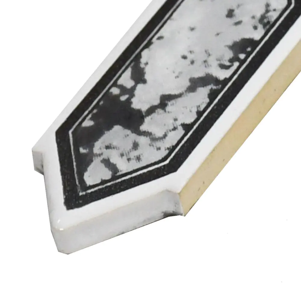 Bordüre Nr.665 Rombos anthrazit grau weiß 3x20 cm Bordüre Nr.665 Rombos anthrazit grau weiß 3x20 cm