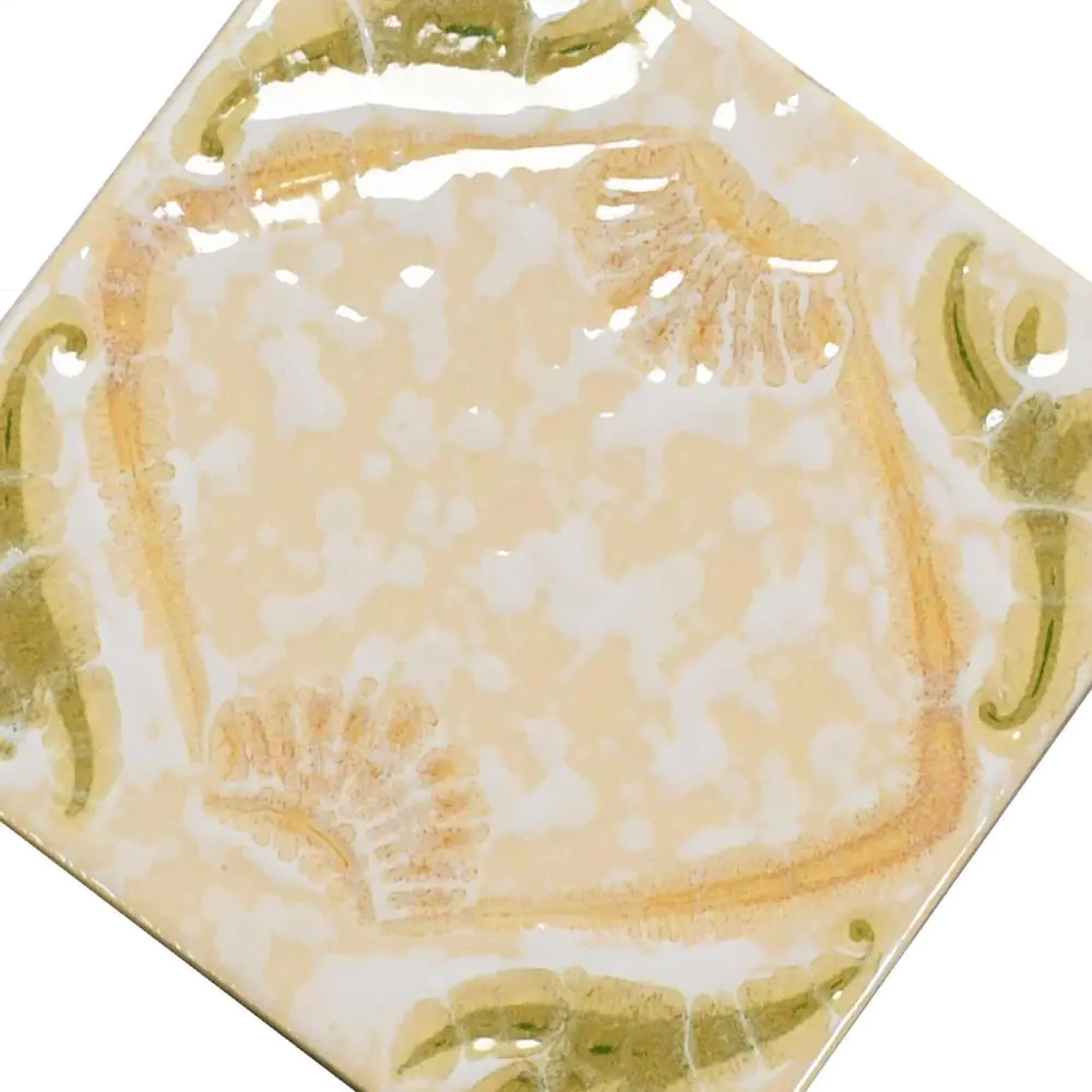 Wandfliese Dekor E2977 beige creme grün 15x15 cm