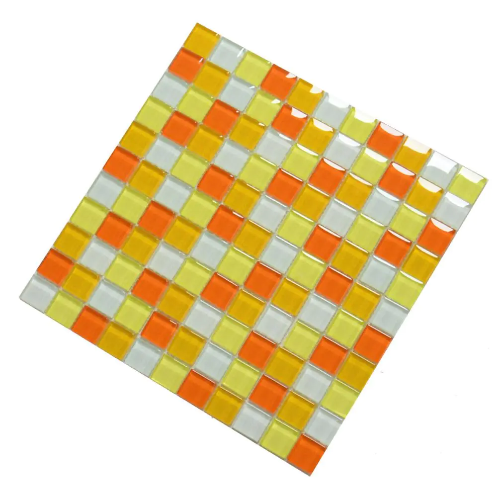 Mosaik E2215 Glas weiß gelb orange Mix 30x30 cm Mosaik E2215 Glas weiß gelb orange Mix 30x30 cm