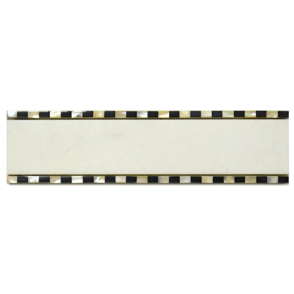 Bordüre Nr.189 weiß schwarz 6x25 cm I.Sorte Bordüre Nr.189 weiß schwarz 6x25 cm I.Sorte