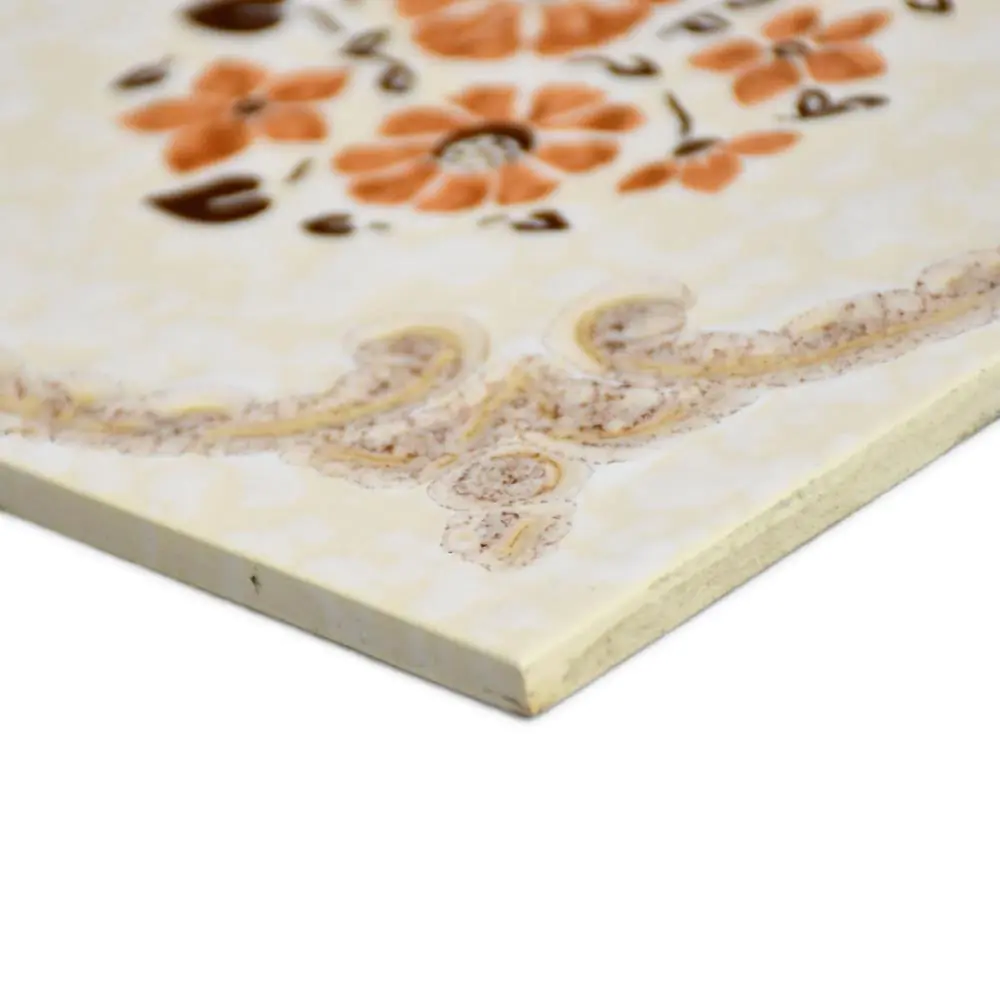 Wandfliese Dekor E4208 Blume braun creme rosa 15x15 cm