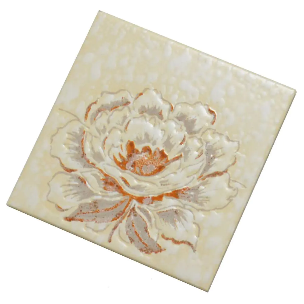 Wandfliese Dekor Wessel Keramik E2883 creme braun grau Blume 15x15 cm I.Sorte Wandfliese Dekor Wessel Keramik E2883 creme braun grau Blume 15x15 cm I.Sorte