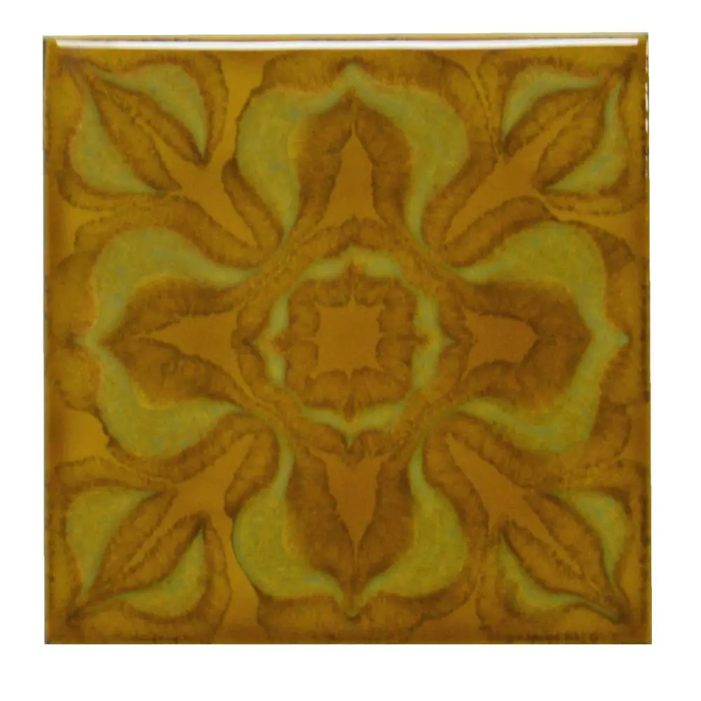 Wandfliese Dekor Wessel Keramik E2882 grün beige braun 11x11 cm I.Sorte