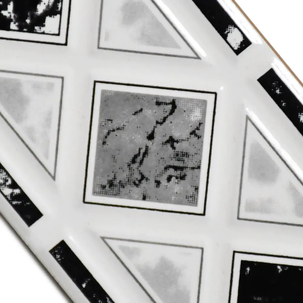 Bordüre Nr.1031 Egeo Nero/32 Greca grau schwarz weiß 7x29 cm