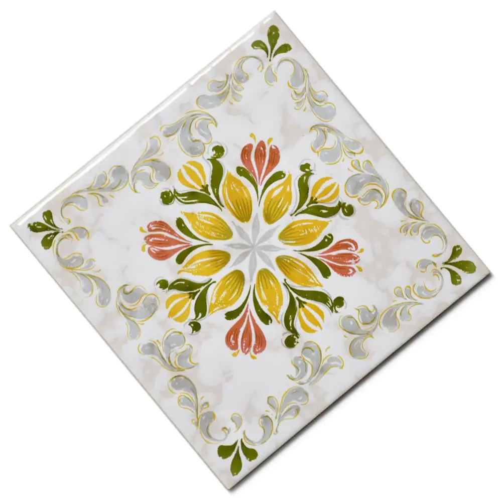 Wandfliese Dekor Villeroy & Boch E4204 Blume mehrfarbig 15x15 cm