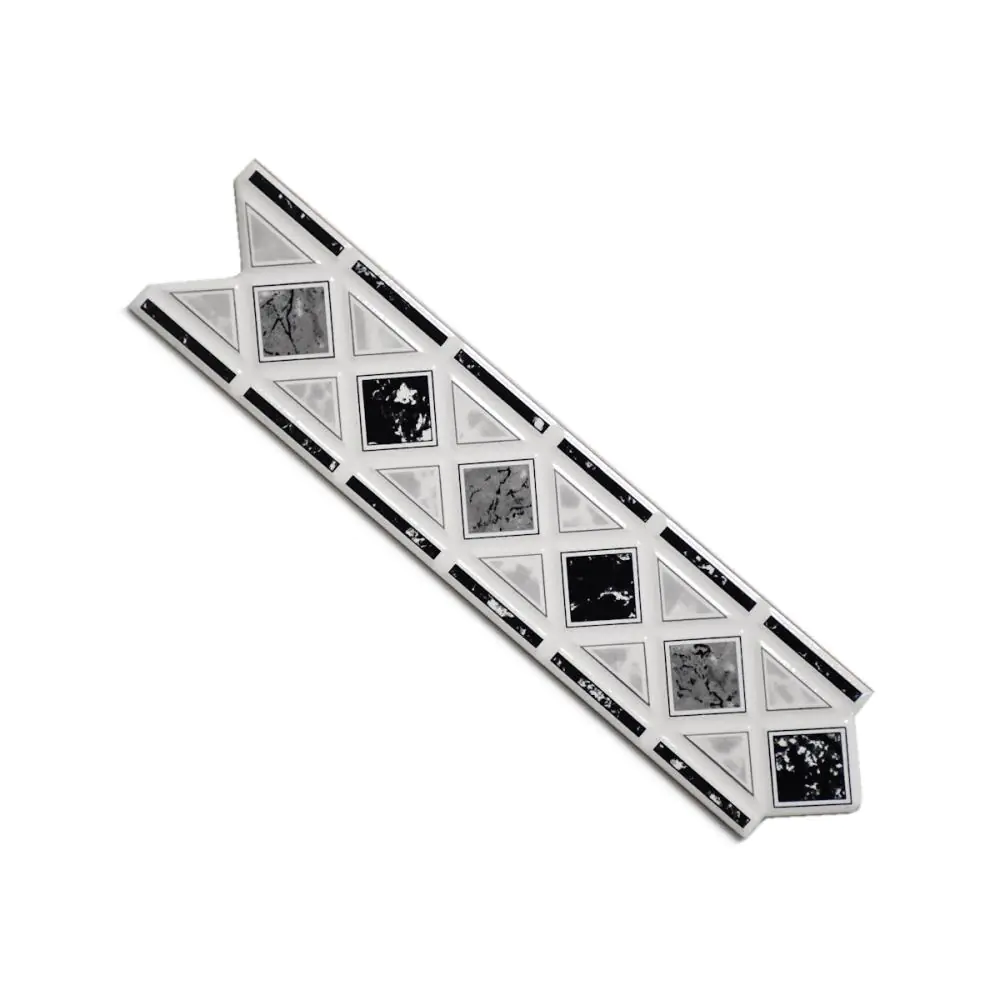 Bordüre Nr.1031 Egeo Nero/32 Greca grau schwarz weiß 7x29 cm