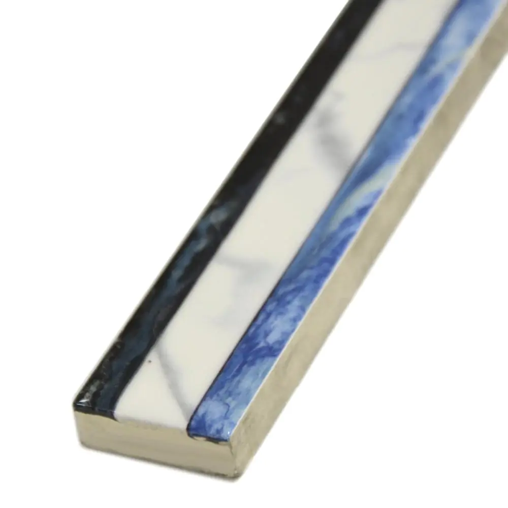 Bordüre Villeroy & Boch 1738 TL18 Palazzo Vecchio blau weiß schwarz 3x32 cm I.Sorte Bordüre Villeroy & Boch 1738 TL18 Palazzo Vecchio blau weiß schwarz 3x32 cm I.Sorte