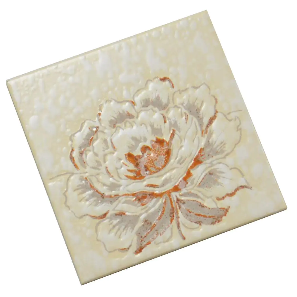 Wandfliese Dekor Wessel Keramik E2883 creme braun grau Blume 15x15 cm I.Sorte Wandfliese Dekor Wessel Keramik E2883 creme braun grau Blume 15x15 cm I.Sorte