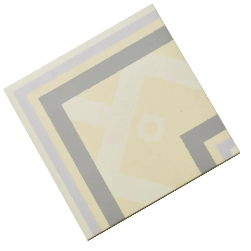 Bodenfliese Villeroy & Boch E3797 2021 PC Mettlach Ecke Läufer lila grau creme 20x20 cm