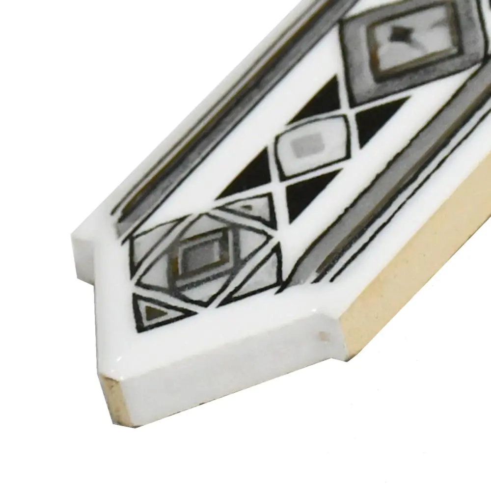 Bordüre JJ Listelli Nr.617 Perla negro weiß grau schwarz 3x20 cm Bordüre JJ Listelli Nr.617 Perla negro weiß grau schwarz 3x20 cm