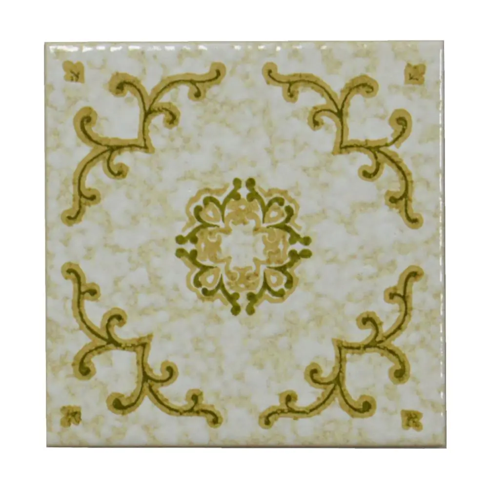 Wandfliese Dekor Santerno Imola E2543 weiß beige grün 15x15 cm I.Sorte Wandfliese Dekor Santerno Imola E2543 weiß beige grün 15x15 cm I.Sorte