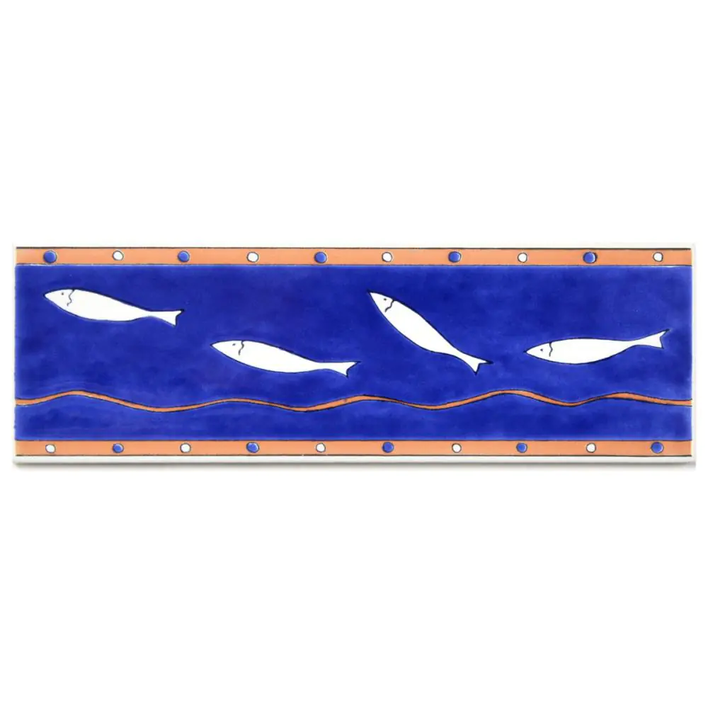 Bordüre Villeroy & Boch 1483 JK94 blau weiß Fische 6,5x20 cm I.Sorte Bordüre Villeroy & Boch 1483 JK94 blau weiß Fische 6,5x20 cm I.Sorte