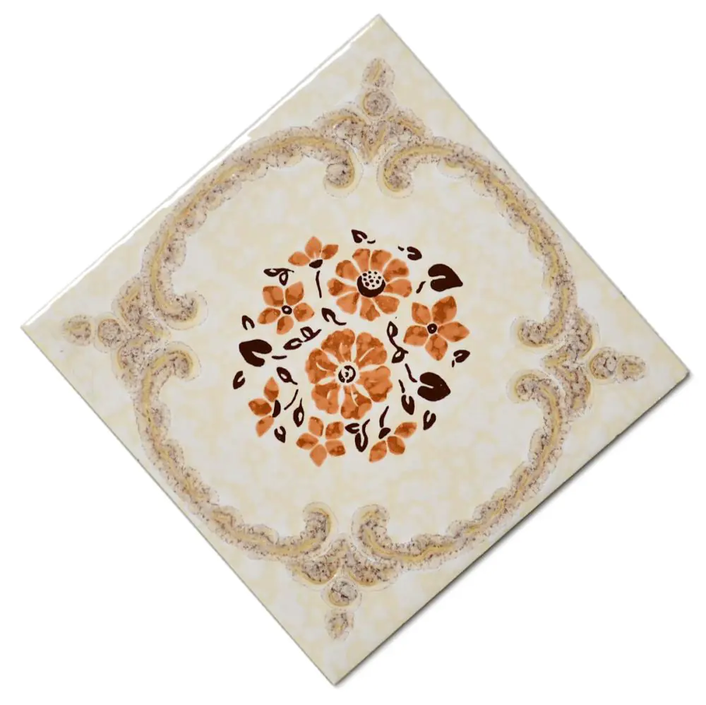 Wandfliese Dekor E4208 Blume braun creme rosa 15x15 cm