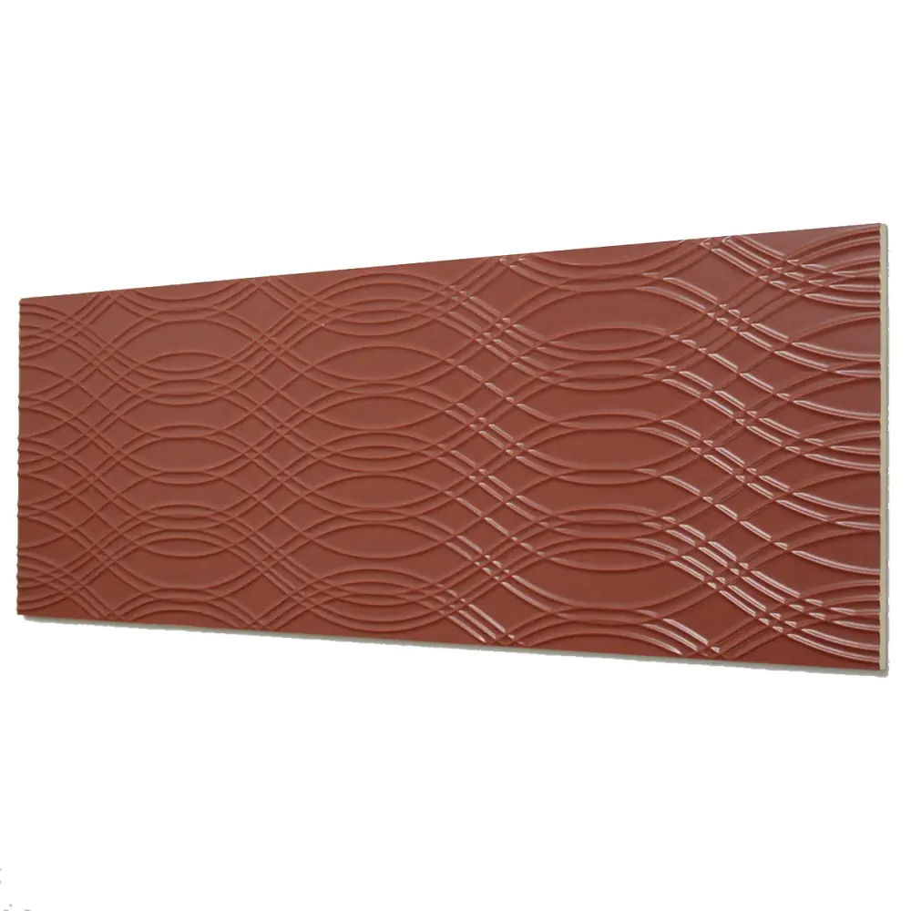 Wandfliese Dekor Villeroy & Boch E1965 1227 CO31 Stripe & Wave rot 25x70 cm I.Sorte Wandfliese Dekor Villeroy & Boch E1965 1227 CO31 Stripe & Wave rot 25x70 cm I.Sorte