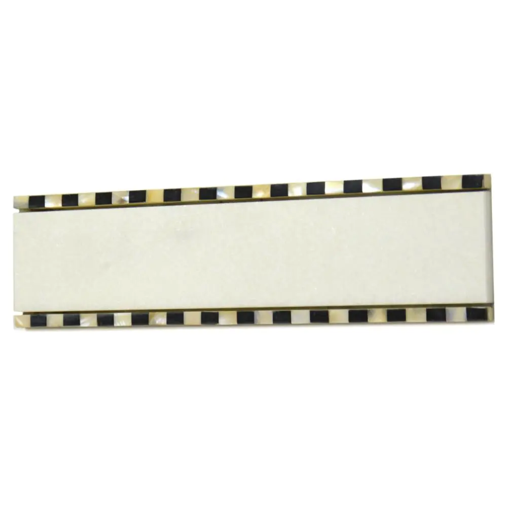 Bordüre Nr.189 weiß schwarz 6x25 cm I.Sorte Bordüre Nr.189 weiß schwarz 6x25 cm I.Sorte