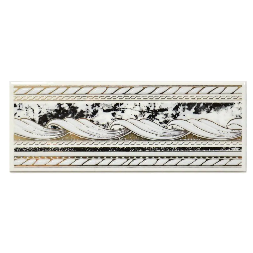 Bordüre Nr.412 weiß schwarz grau gold 7,5x20 cm I.Sorte Bordüre Nr.412 weiß schwarz grau gold 7,5x20 cm I.Sorte