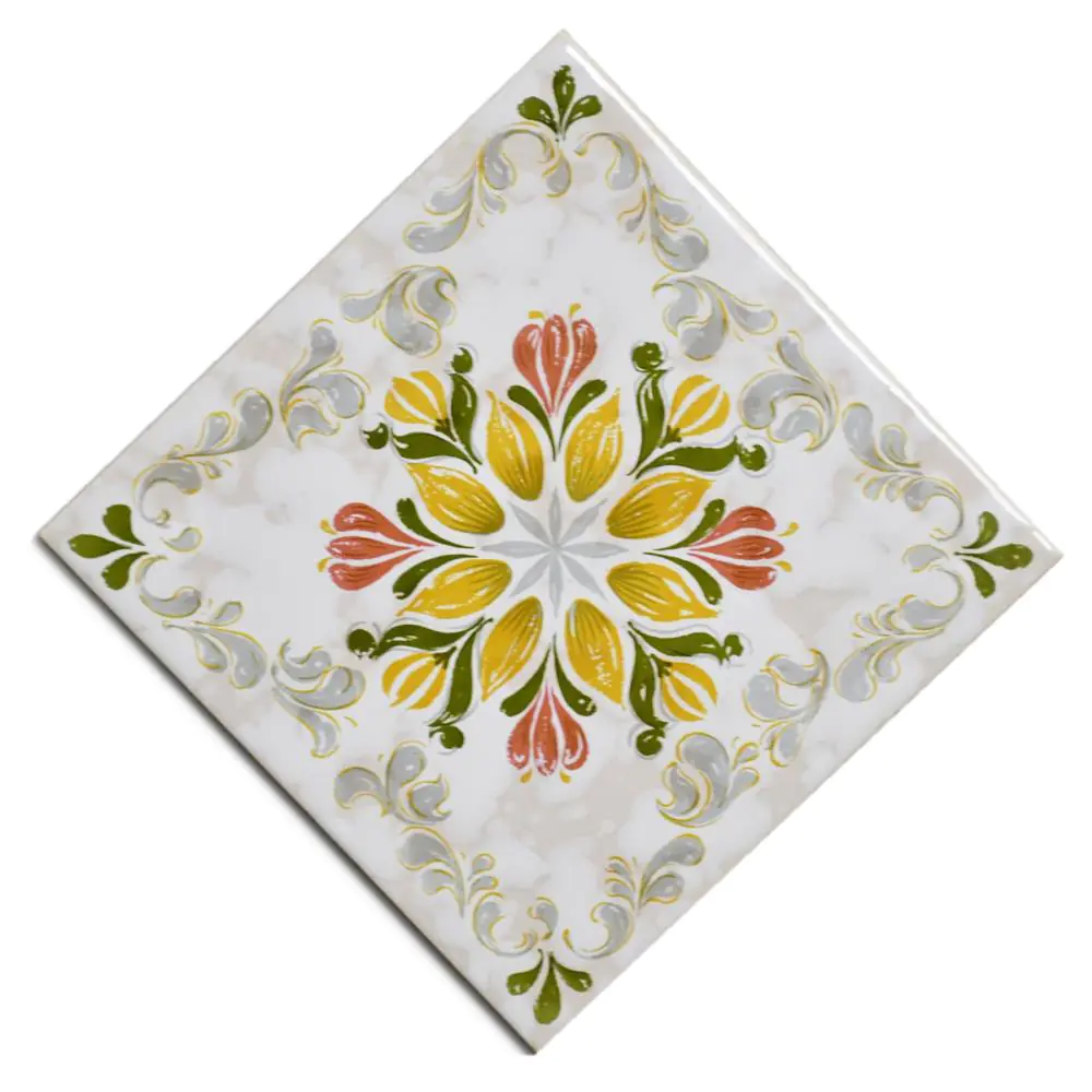 Wandfliese Dekor Villeroy & Boch E4204 Blume mehrfarbig 15x15 cm