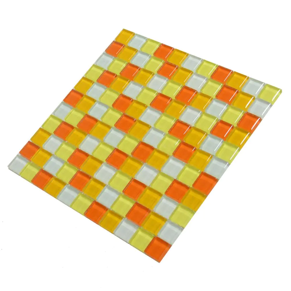 Mosaik E2215 Glas weiß gelb orange Mix 30x30 cm Mosaik E2215 Glas weiß gelb orange Mix 30x30 cm