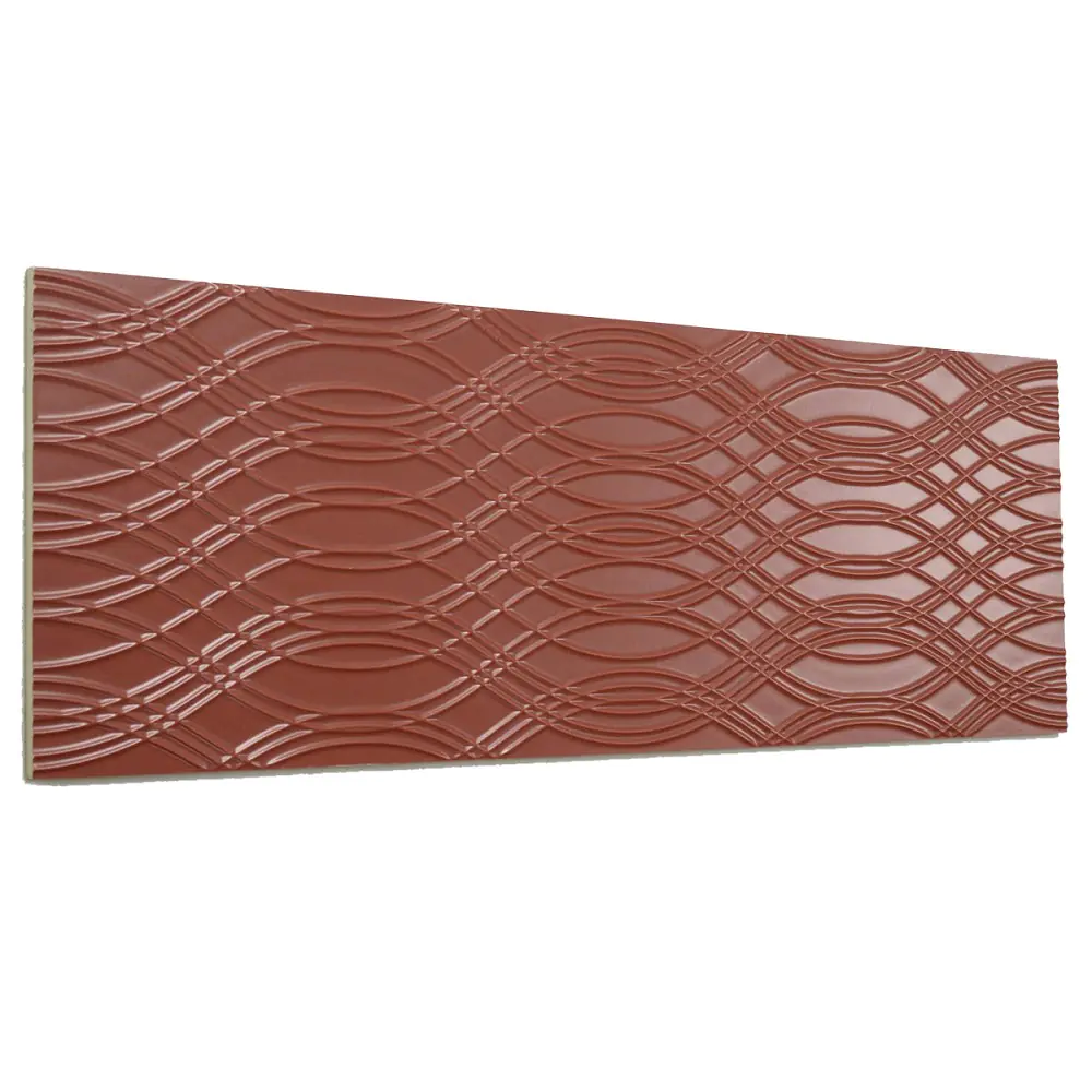 Wandfliese Dekor Villeroy & Boch E1965 1227 CO31 Stripe & Wave rot 25x70 cm I.Sorte Wandfliese Dekor Villeroy & Boch E1965 1227 CO31 Stripe & Wave rot 25x70 cm I.Sorte
