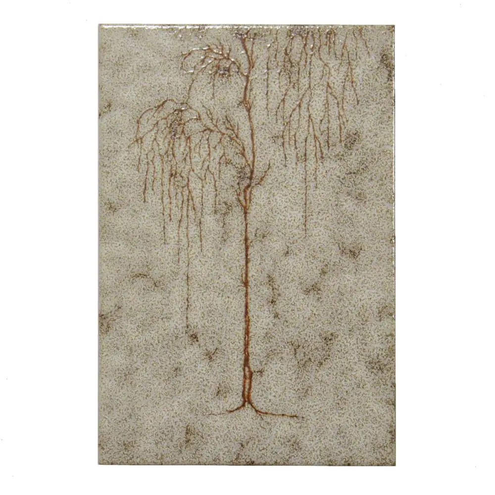 Wandfliese Dekor Wessel Keramik E2742 braun creme grau Baum 20x30 cm I.Sorte