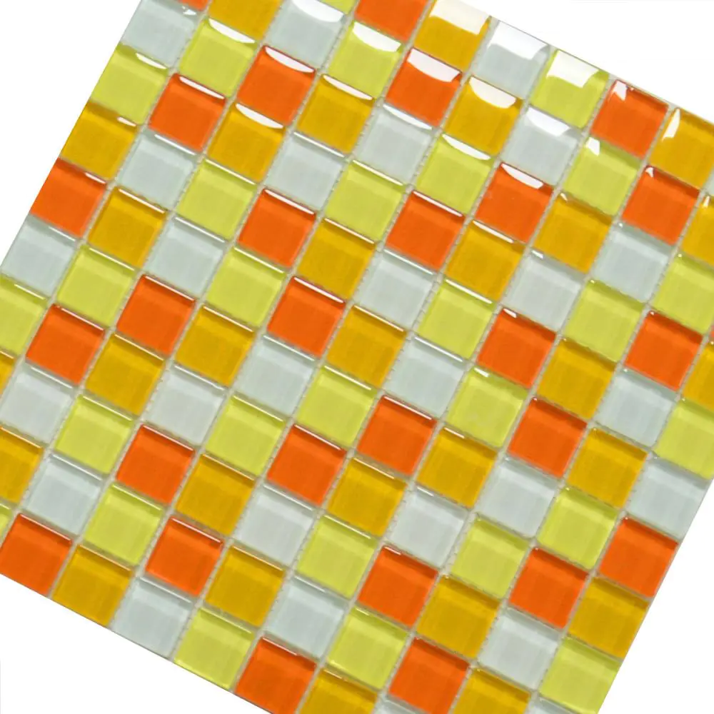 Mosaik E2215 Glas weiß gelb orange Mix 30x30 cm Mosaik E2215 Glas weiß gelb orange Mix 30x30 cm