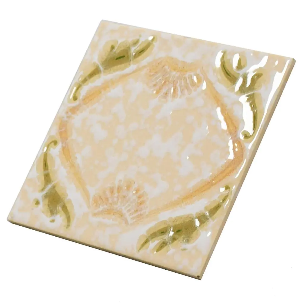 Wandfliese Dekor E2977 beige creme grün 15x15 cm