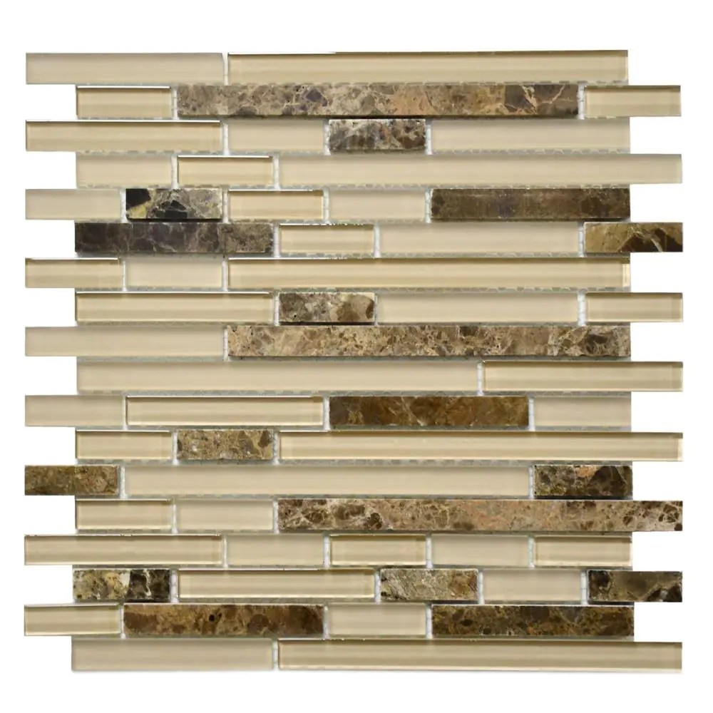 Mosaik Princess Ceramic E4454 Opus 4 Mix Glas braun creme dunkelbraun 30x30 cm