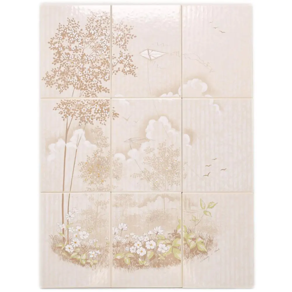 Wandfliese Dekor Villeroy & Boch E4756 1315 C77 9er Set beige 15x20 cm I.Sorte