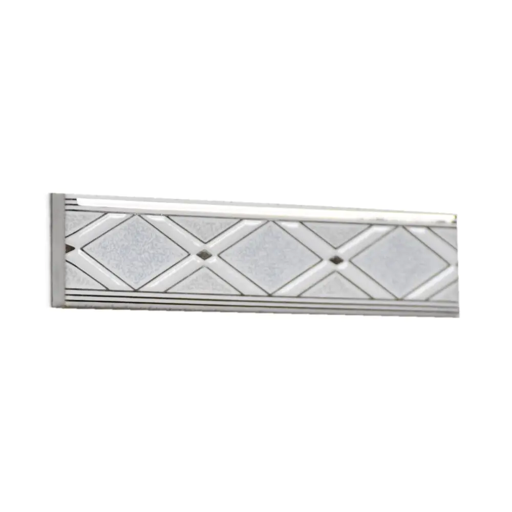 Bordüre Artkeramik E4519 Corolinea Rombo grigio weiß silber 3x15 cm