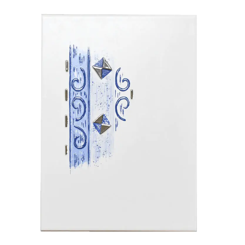 Wandfliese Dekor Steuler Design E3647 35087 Ravenna weiß blau silber 25x33 cm I.Sorte