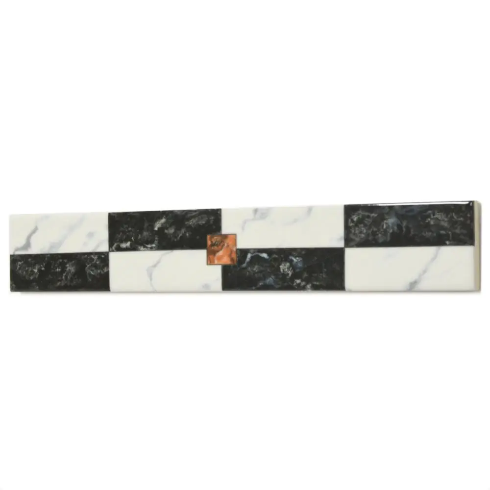 Bordüre Villeroy & Boch 1737 TL15 Palazzo Vecchio weiß schwarz 5x32 cm I.Sorte Bordüre Villeroy & Boch 1737 TL15 Palazzo Vecchio weiß schwarz 5x32 cm I.Sorte