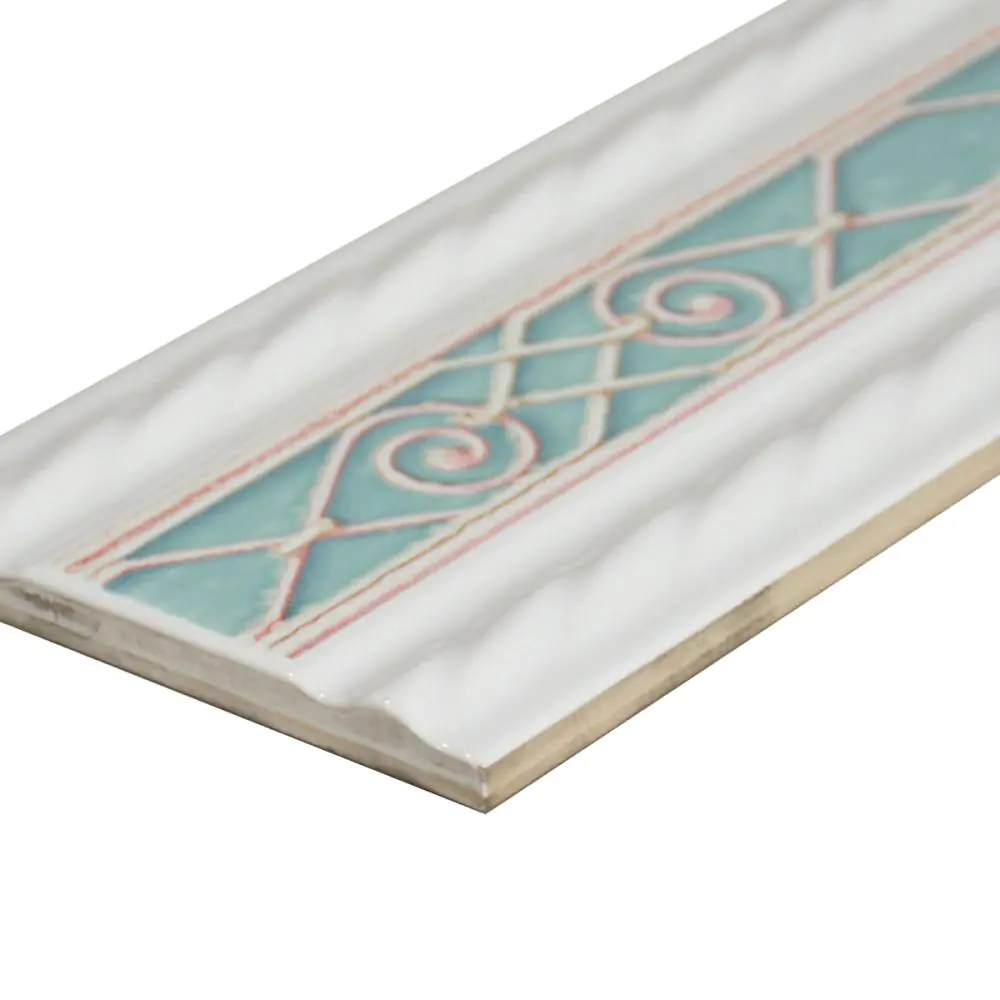 Bordüre Porcelanosa Nr.420 rot türkis weiß 11x31,5 cm Bordüre Porcelanosa Nr.420 rot türkis weiß 11x31,5 cm