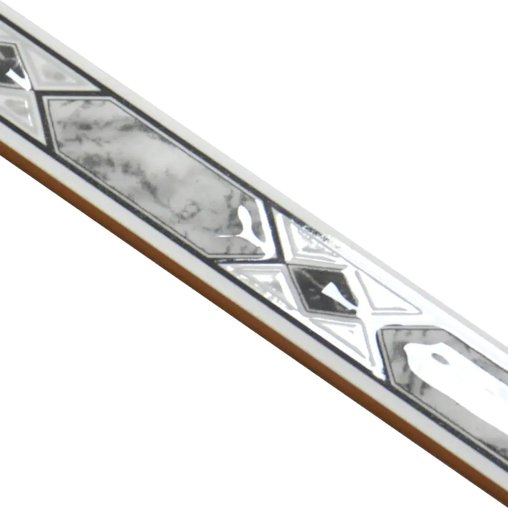 Bordüre Nr.487 Rombos gris grau weiß 3x20 cm Bordüre Nr.487 Rombos gris grau weiß 3x20 cm