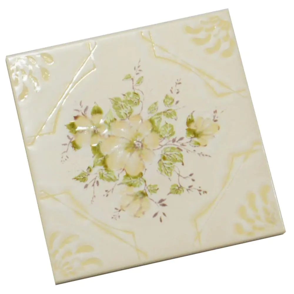 Wandfliese Dekor Wessel Keramik E2834 10 9748 creme grün 20x20 cm I.Sorte Wandfliese Dekor Wessel Keramik E2834 10 9748 creme grün 20x20 cm I.Sorte