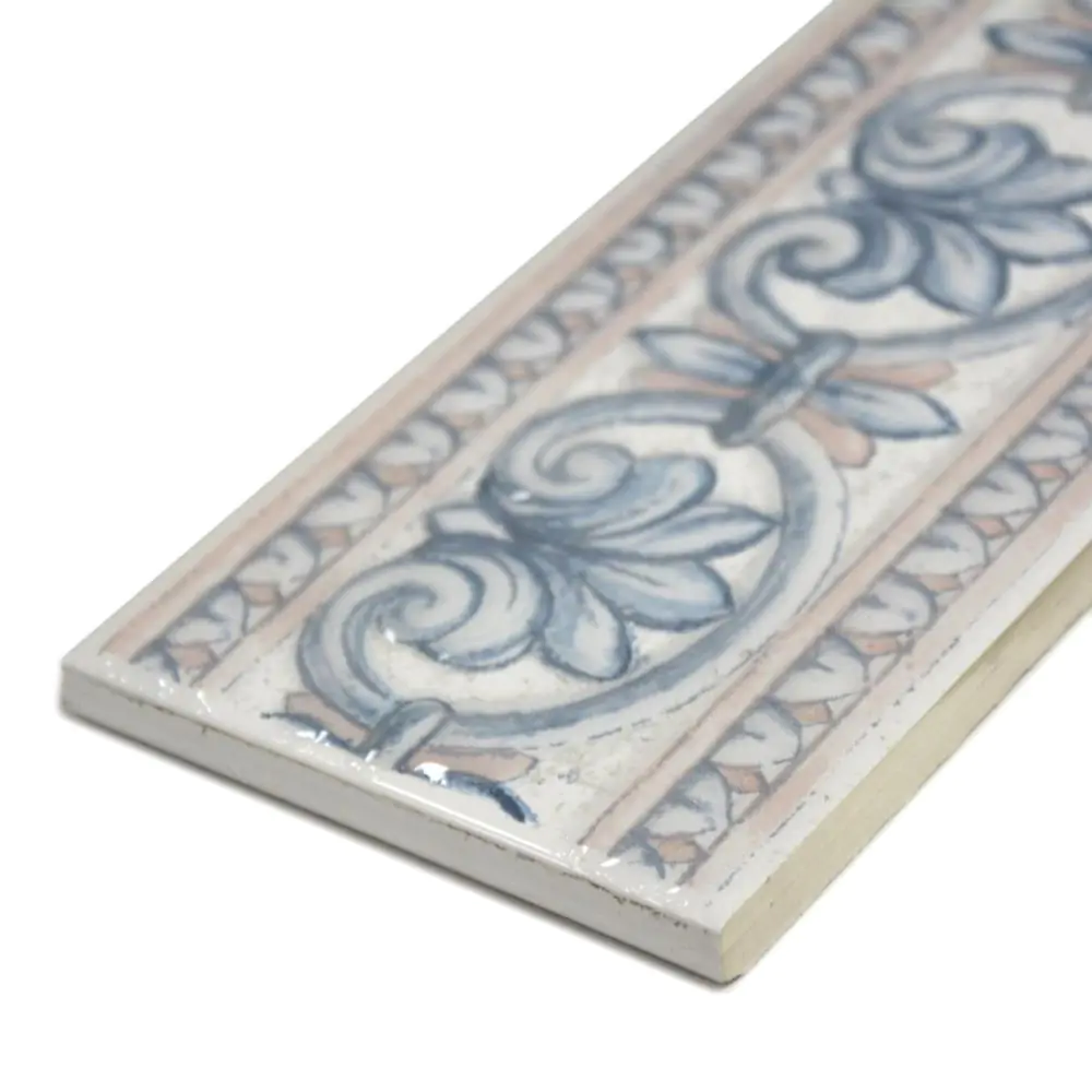 Bordüre Villeroy & Boch Nr.219 1392 D333 weiß blau rosa 10x25 cm Bordüre Villeroy & Boch Nr.219 1392 D333 weiß blau rosa 10x25 cm