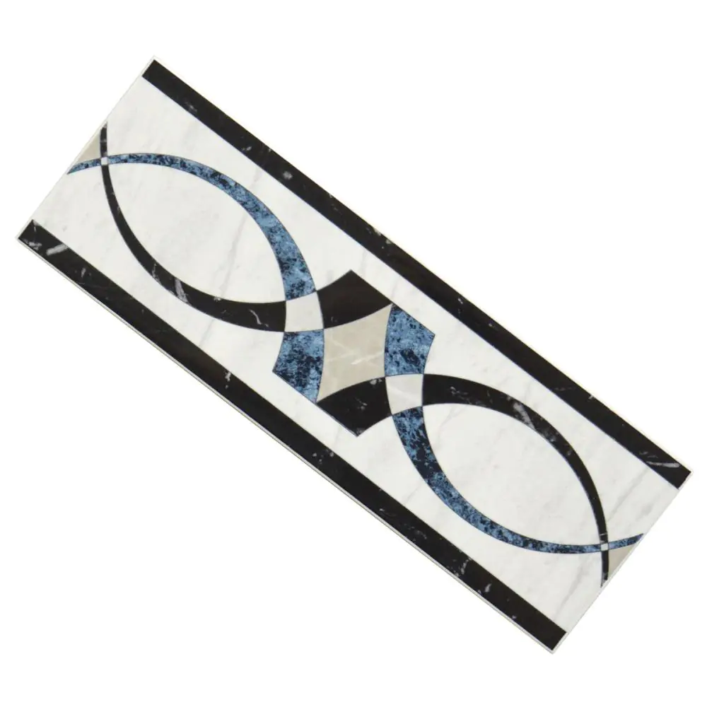 Bordüre Porcelanosa Nr.421 Suisse blau schwarz weiß 10,5x31,5 cm Bordüre Porcelanosa Nr.421 Suisse blau schwarz weiß 10,5x31,5 cm