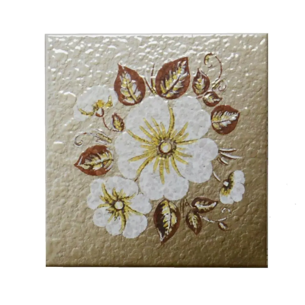 Wandfliese Dekor Cerdomus E2278 weiß braun Blumen 20x20 cm
