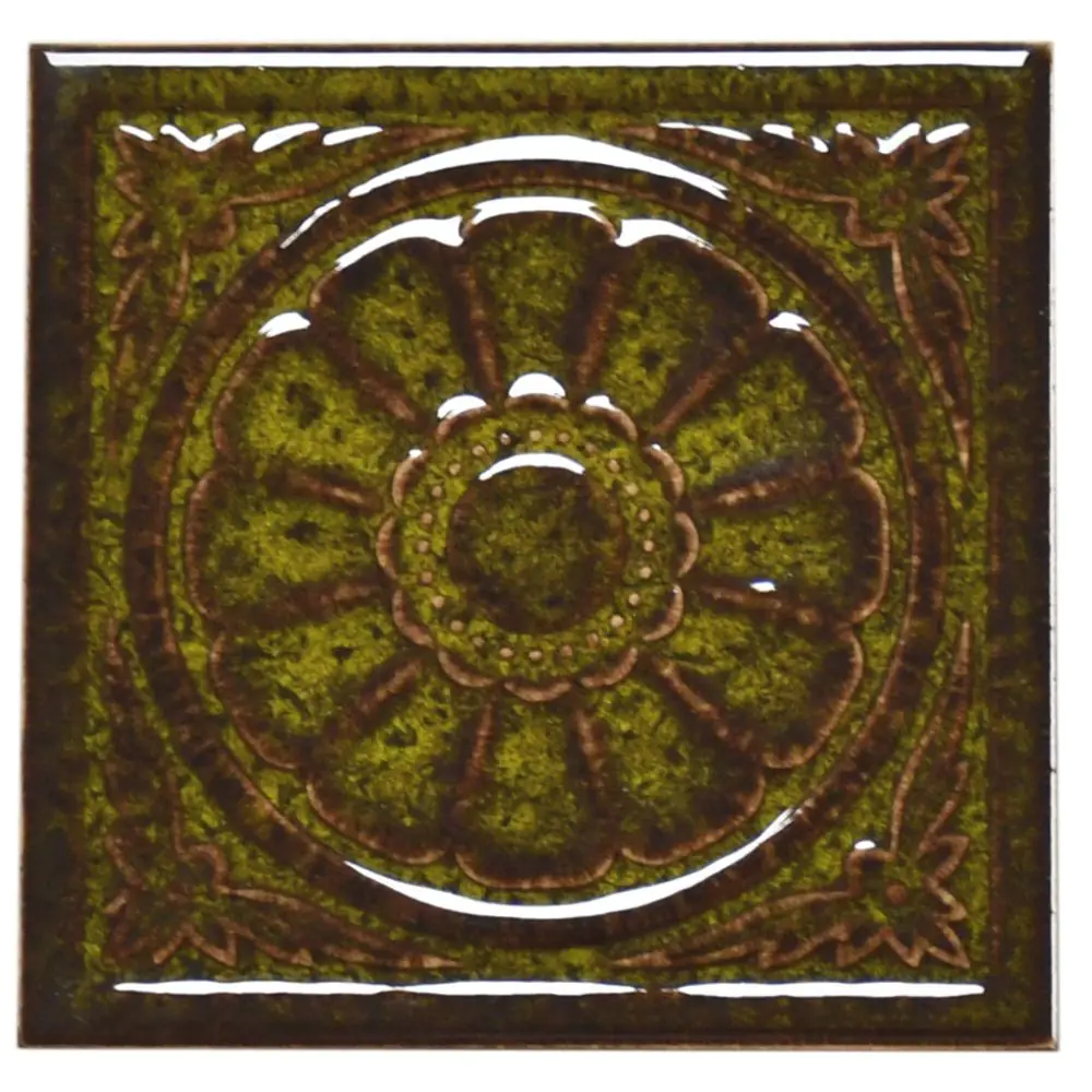 Wandfliese Dekor Villeroy & Boch E5310 1223 725 Alt Mettlach grün 11x11 cm I.Sorte Wandfliese Dekor Villeroy & Boch E5310 1223 725 Alt Mettlach grün 11x11 cm I.Sorte