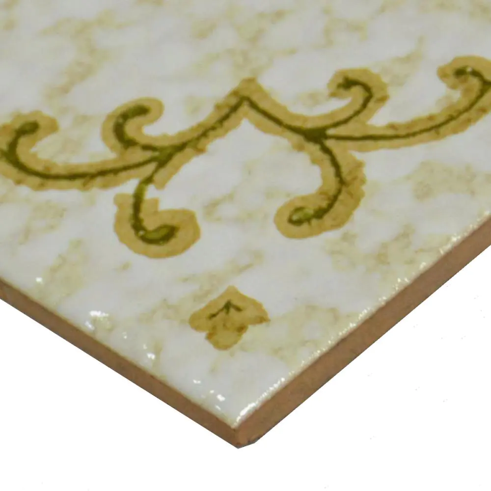 Wandfliese Dekor Santerno Imola E2543 weiß beige grün 15x15 cm I.Sorte Wandfliese Dekor Santerno Imola E2543 weiß beige grün 15x15 cm I.Sorte